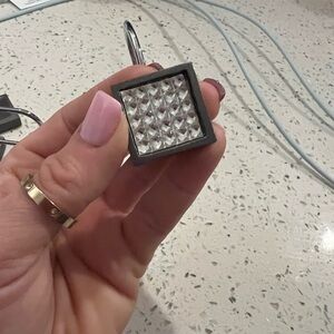 Gray rhinestone shower curtain ring pack of 12